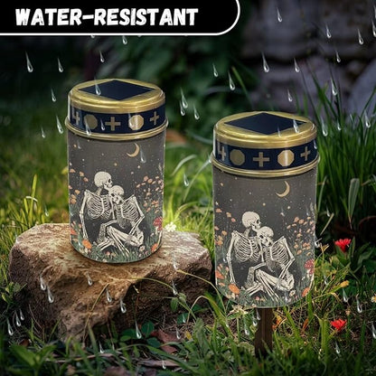 Skeleton Starry Night Cemetery Solar Lights Memorial Solar Lights Waterproof Grave Decorations Gifts for Cemetery Home Outdoors Lawn Outdoor Yard Patio
