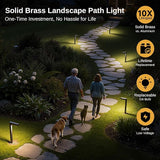 Gardenreet Outdoor Brass Pathway Lights, Low Voltage Landscape Path Lighting Wired, 12v Walkway Light LED | Lumora