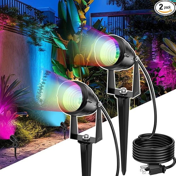 1500LM LED High Brightness Outdoor Landscape Lighting 15W RGB Color Changing Landscape Lights Remote Control | Lumora