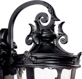 John Timberland Casa Marseille European Outdoor Wall Light Fixture Textured Black Scroll Arm 31" Clear Hammered | Lumora