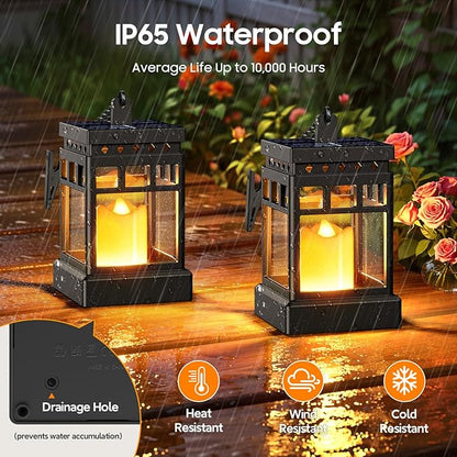 KOOPER Taller Solar Pathway Lights Outdoor 8 Pack + 4 Pack Solar Lanterns Outdoor Waterproof