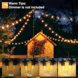 100FT Patio String Lights Outdoor Waterproof IP65, Line Voltage 110V Bistro Lights with Shatterproof Edison Vintage | Lumora