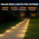 LUTEC 2 Pack Solar Deck Lights, 12 LEDs IP65 Waterproof Solar, Outdoor Driveway Marker Lights for Step, Sidewalk | Lumora