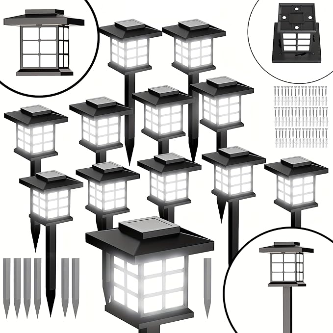 6/12/24 Solar Outdoor Light, 700mA Solar Path Light, IP55 10-Hour Long-Lasting LED Landscape Lighting, Suitable for | Lumora