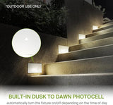 ASD LED Recessed Step Light Fixture, Dusk to Dawn Outdoor Stair Tread Lighting | 3CCT, Photocell, Waterproof, ETL | Lumora