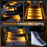 Solar Stair Lights Outdoor, Waterproof IP65 Solar Outdoor Lighting, 1200mAh,19 LED,Outdoor Step Lights,for Garden | Lumora