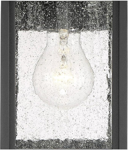 John Timberland Moray Bay Industrial Outdoor Wall Light Fixture Black Steel 11 1/2" Seedy Glass Motion Sensor Dusk to Dawn for Exterior House Porch Patio Outside Deck Front Door Garden Home
