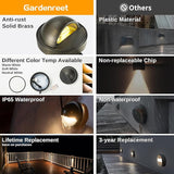 Gardenreet Solid Brass Deck Lights - Low Voltage LED Step Lights Outdoor, 12V Landscape Hardwired Waterproof Bronze | Lumora