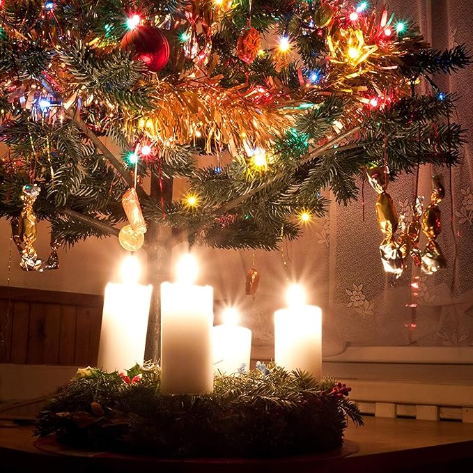 Christmas LED Lights 100 Multi Color String Lights for Indoor and Outdoor Decorative Use, Holiday and Tree Decor, Patio Hanging Lighting Decorations, Green Wire, 26.9 Ft, UL Certified