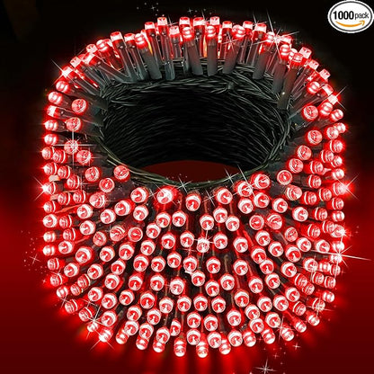 XURISEN 403FT Christmas Lights, 1000 LED Super Long String Lights 8 Modes & Memory Timer Plug in Twinkle Fairy Lights Decor for Home Xmas Party Wedding