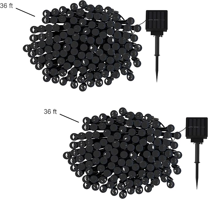 Pure Garden Solar Powered Outdoor String Lights - 200 LED Fairy Lights with Eight Light Modes - for Patio | Lumora