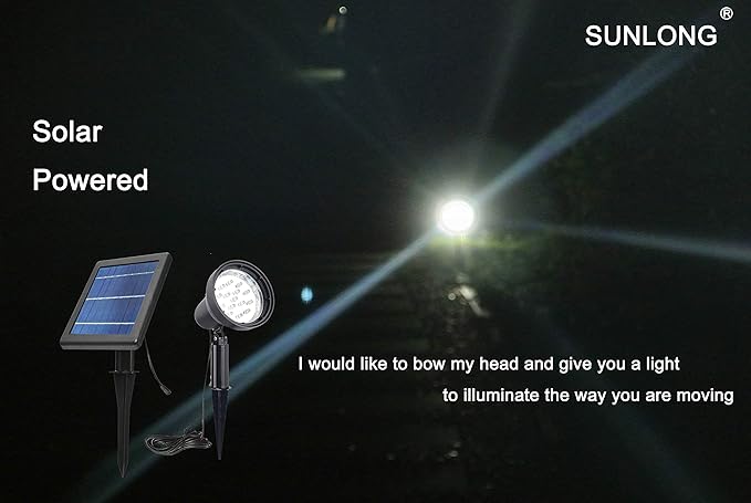 SUNLONG Solar Spotlights Outdoor Waterproof Bright Solar Wall Light Led Security Flood Light Solar Powered for Flag | Lumora