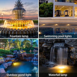 AVEKI Solar Pond Spotlights, 2 in 1 12 LED Solar Underwater Lights with Dual Head Waterproof Submarine Landscape | Lumora