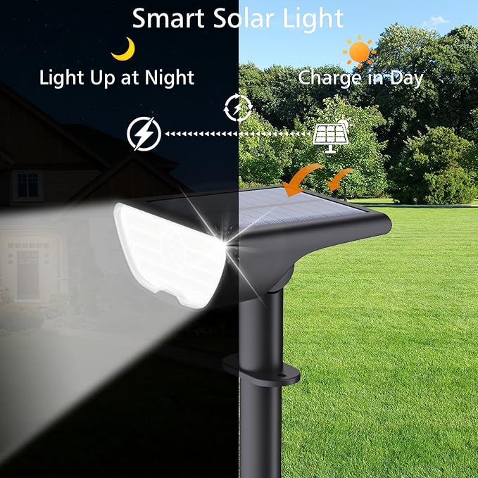 Solar Lights Outdoor Waterproof IP65, Landscape Spotlights with 73 LED, 3 Modes Auto On/Off Solar Spot Lights | Lumora