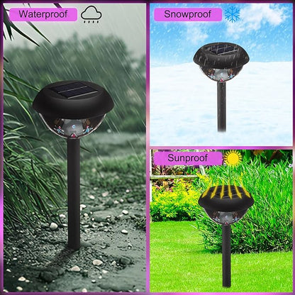 Retisee 4 Pack Outdoor Christmas Decorations, Solar Christmas Pathway Lights LED Snowflake Waterproof Solar Projector Lights for Outdoor Garden Yard Patio Xmas Decor