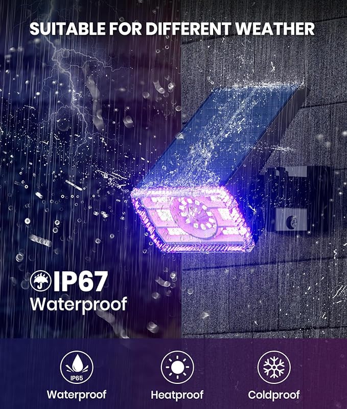 8-Pack Solar Spot Lights Outdoor Multicolor IP67 Waterproof RGB - 6 Colors, 10 Modes, 105° Adjustable Uplights, 58 | Lumora