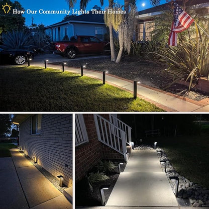 Solar Pathway Lights 8 Pack with Warm White and Cool White Mode, Modern Solar Path Lights Outdoor Waterproof, Perfect Solar Lights for Backyard, Lawn, Driveway, Walkway, Garden Decorative.