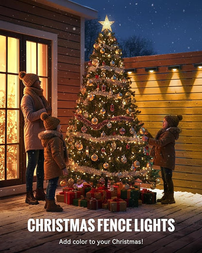 Solar Fence Lights Outdoor Waterproof, 3000/4500/6000K 3 Mode, Fence Lights Solar Powered for Outside Backyard, Railing, Step, Patio, Fence Post, Home Improvement Garden Decor, 16 Pack