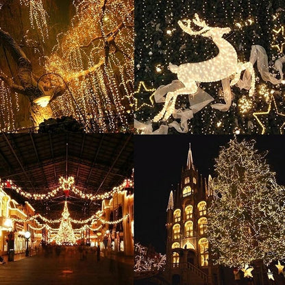 FULLBELL Christmas Lights, Fairy Lights Outdoor 66Ft 200 LED with Memory Modes Controller, Plug in Easter Decor Lights for Bedroom Party Wedding Garden Christmas Tree Indoor Outdoor Decorations