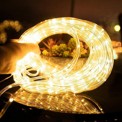 Brightown Solar Rope Lights Outdoor 2 Pack 39 Feet 100 Led Waterproof Solar Powered String Lights with 8 Lighting Modes,Copper Wire PVC Tube Lights for Garden Wedding Party DIY Decor (Warm White)