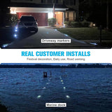 VOLISUN Solar Deck/Dock Lights, 16-Pack Led IP68 Waterproof Outdoor Warning Step Lights for Driveway Sidewalk | Lumora