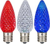 Novelty Lights 25PK C9 LED Faceted Ultra Bright Dimmable Outdoor Christmas Light USA Replacement LED Bulbs String | Lumora