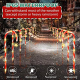 22" Candy Cane Lights Outdoor Pathway 2PK 12 PCS Candy Cane Christmas Decorations 8 Modes Solar Candy Cane Lights | Lumora