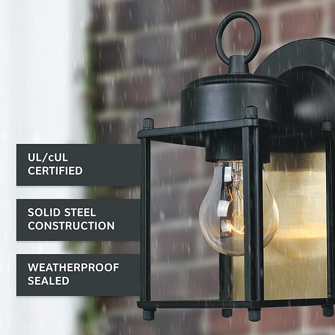 DESIGNERS FOUNTAIN Preston Outdoor Light Fixture, 8 Inch Exterior Wall Lantern Sconce for Front Door, Patio and | Lumora