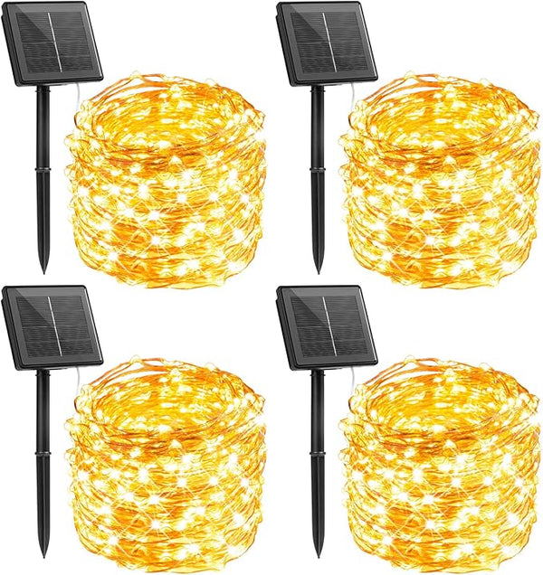Minetom Solar String Lights, 4 Packs Total 132Ft 400 LED Solar Fairy Lights, Waterproof - Decorative Outdoor Light | Lumora