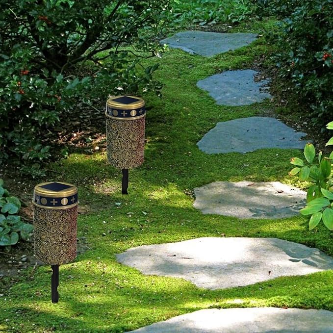 Daisy Point Solar Outdoor Pathway Lights Solar Powered Led Light Waterproof Solar Garden Light Book Light Decorative Outside Solar Ligths for Yard Path Walkway