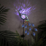 TERESA'S Collections Yard Decorations Outdoor for Garden Decor, Peacock Solar Outdoor Lights, 35.4'' Metal Lawn | Lumora