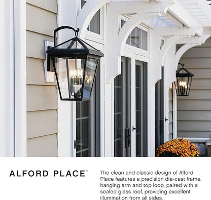 Hinkley Alford Place 2568MB-LL Extra Large Outdoor LED Wall Mount Lantern - Die Cast Aluminum Frame, Sealed Clear Glass, Dimmable - Museum Black
