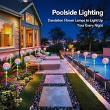 Solar Garden Lights Outdoor Decor: 4 Pack Dandelion Solar Flower Lights, 2 Modes 16 LED Colored Solar Lights for | Lumora