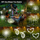 Solar Garden Lights Outdoor, 2 Pack 120 LED Twinkling Firework Lights Decorative with 2 Modes, Outdoor Waterproof | Lumora