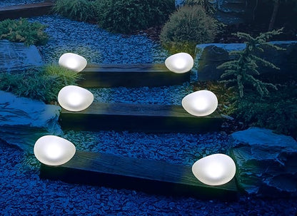 Sale Solar Rock Pathway LED Lights Waterproof Cobblestone Shape Garden, Stair Yard Decor - Cool White Pave Stone Markers - Durable and Energy Efficient - 1pc