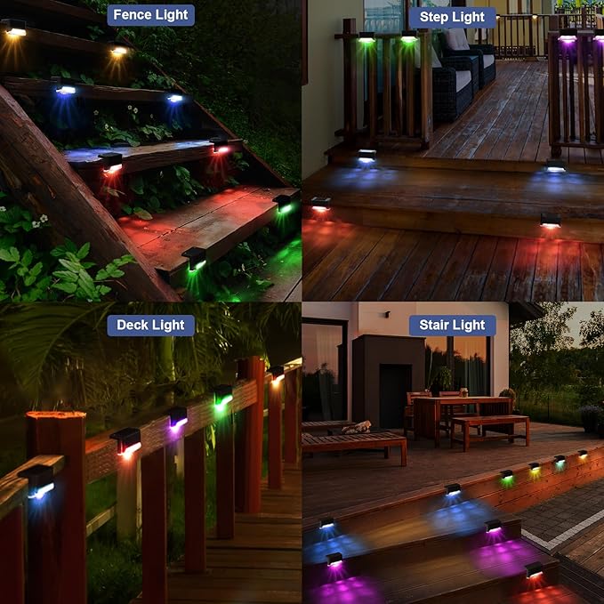 pearlstar 16 Pack Color Changing Solar Deck Lights,Solar Pool Side Lights,Waterproof LED Light for Outdoor Decks | Lumora