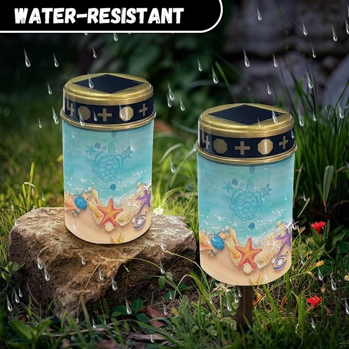 ZOUTAIRONG Running Horses Outdoor Lights, Starfish Turtle Design Outdoor Garden Solar Lights, 1 Pack Waterproof Solar Garden Lamps, Easy to Use