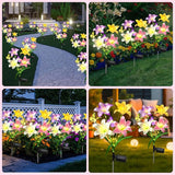 Alynsehom 2 Pack Solar Garden Lights, 29in Outdoor Waterproof Solar Flower Lights with 8 Lilies 4 Butterflies | Lumora