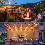 100FT Patio String Lights Outdoor Waterproof IP65, Line Voltage 110V Bistro Lights with Shatterproof Edison Vintage | Lumora