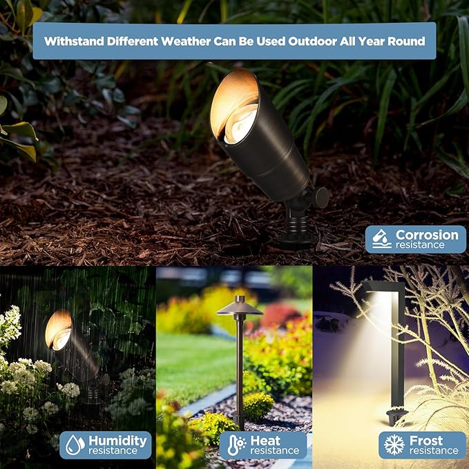 Gardencoin ABS Ground Spikes Stakes Replacement with Brass Insert, 1/2" NPT Thread - Outdoor Security Flood Light | Lumora