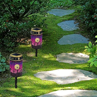 Tree Moon Solar Lights for Garden Solar Lights Outdoor Pathway Solar Garden Light Decorative Landscape Path Light Waterproof Outdoor Yard Lawn Lights