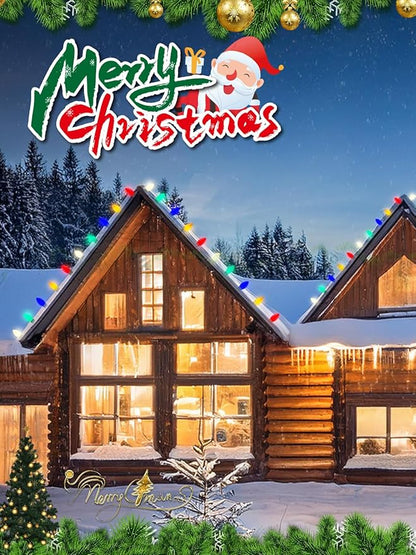 C9 Multicolor Christmas Lights, 25Ft Vintage Christmas Lights with 26 Ceramic Colorful Bulbs, Hanging Connectable Christmas String Lights for Patio Garden Holiday Home Xmas Decor