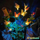 Anordsem Solar Garden Lights Outdoor: 8 Removable Optical Fiber Butterflies 2 Pack - Waterproof Fun Animal | Lumora