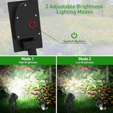T-SUNUS Christmas Solar Spot Lights Outdoor White 6000K IP65 Waterproof 2-in-1 Landscape Spotlights, 9.8ft Cable | Lumora