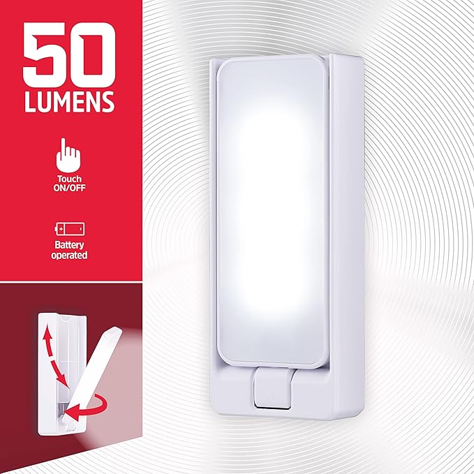 Energizer Swivel LED Touch Light, Battery Operated, 35 Lumens, Wireless LED Closet - Outdoor Lighting Accessory | Lumora