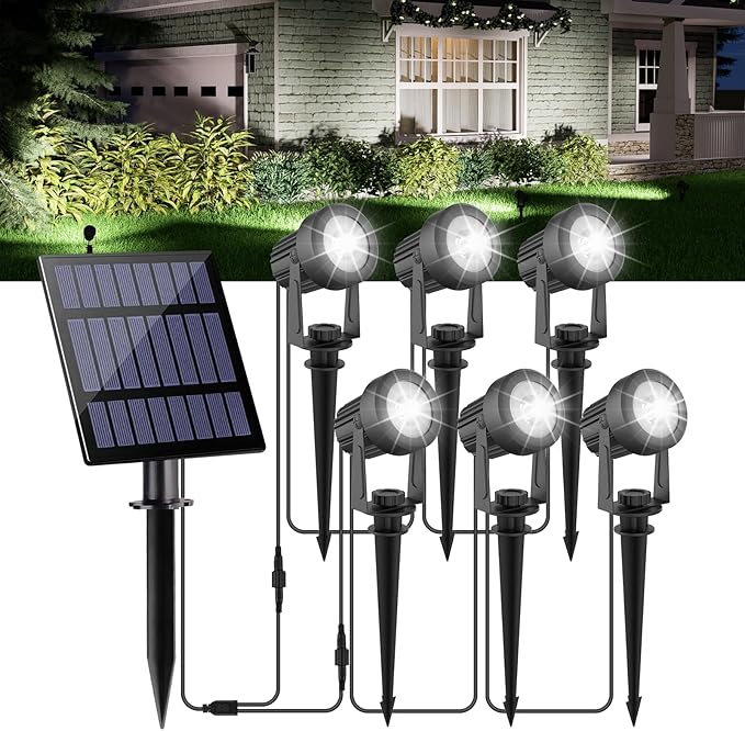 Solar Spot Lights Outdoor, Landscape Spotlights IP65 Waterproof 9.8ft Cable, Dusk to Dawn Solar Uplights for Trees | Lumora