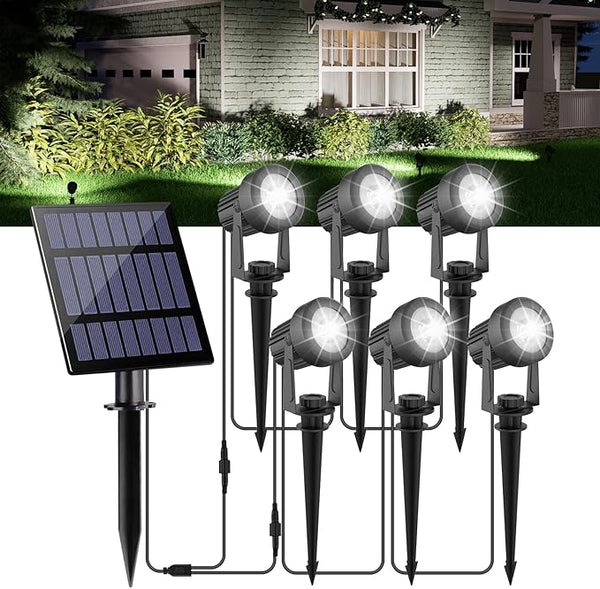 Solar Spot Lights Outdoor, Landscape Spotlights IP65 Waterproof 9.8ft Cable, Dusk to Dawn Solar Uplights for Trees | Lumora