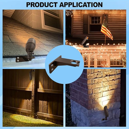 Landscape Lighting Gutter Brackets, Mounting Bracket Base Plate for Spotlights Spot Flood Lights, Outdoor Landscape Lighting Mounting Accessories, Die-Cast Aluminum, Bronze, Pack of 6