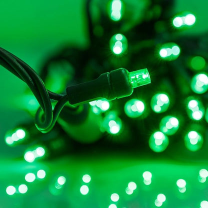 Pro Christmas LED Christmas Lights – 100 Count Wide Angle Conical String Lights – Professional Grade Indoor/Outdoor Commercial Holiday Light Set for Trees, Bushes, & Décor – Green