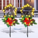 Ganeen 2 Pcs Nativity Scene Yard Stakes Metal Christmas Outdoor Decorations Solar Stake LED Lights Cemetery Grave | Lumora
